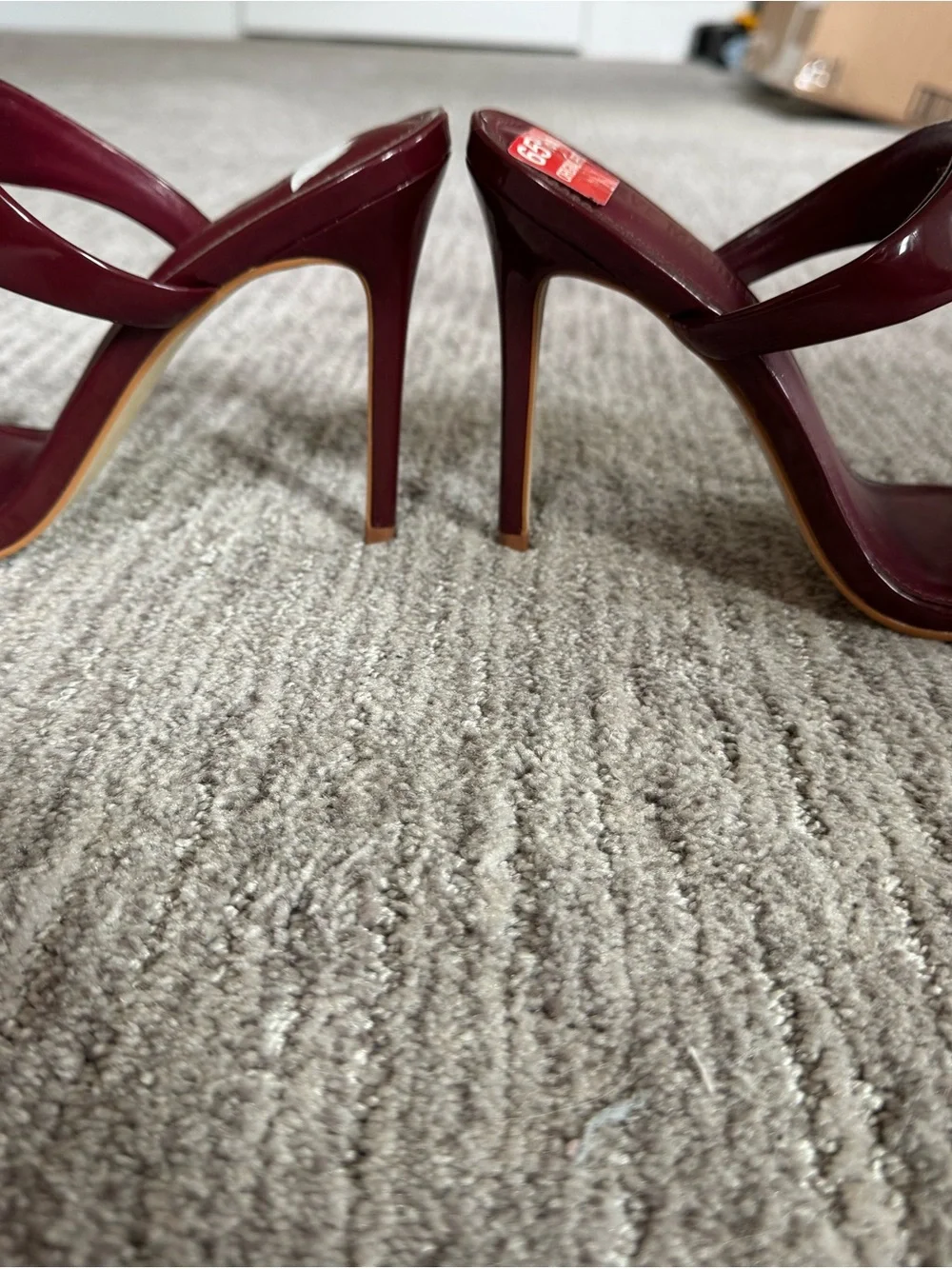 Steve Madden Burgundy Patent Double-Band Stiletto Mules - Picture 8 of 9